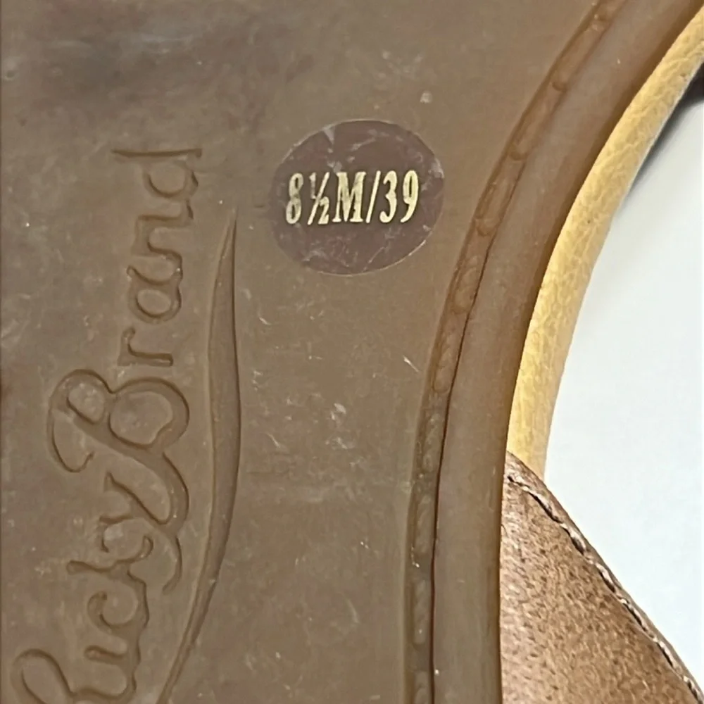 Lucky Brand Womens Ashena Taupe Leather D'Orsay Flats Size 8.5